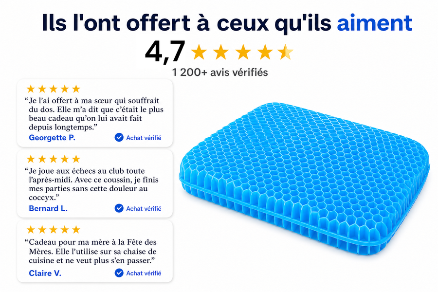 Coussin Confort Serein — enfin s'asseoir sans compter les minutes