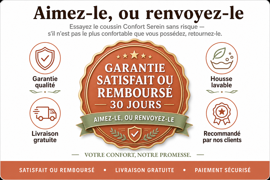 Coussin Confort Serein — enfin s'asseoir sans compter les minutes