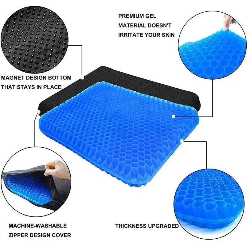 Coussin d'assise gel respirant — confort assis prolongé